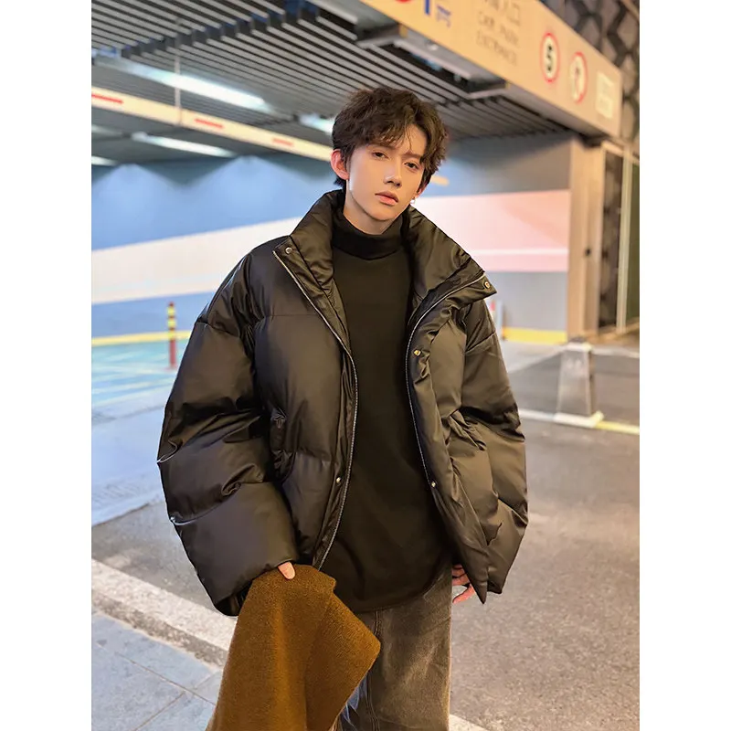 

Американский уличный стиль: утепленная хлопковая куртка из искусственной кожи, однотонное пуховое пальто для мужчин и женщин, утепленное хлопковое пальто в стиле Bread Style.