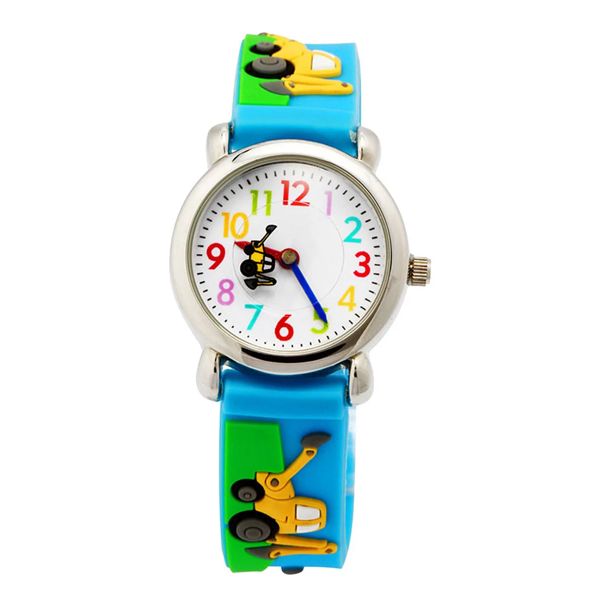 

Cartoon Engineering Vehicle Kids Watch PVC Strap Quartz Movement Waterproof Child Wristwatch Birthday Gift Durable Design