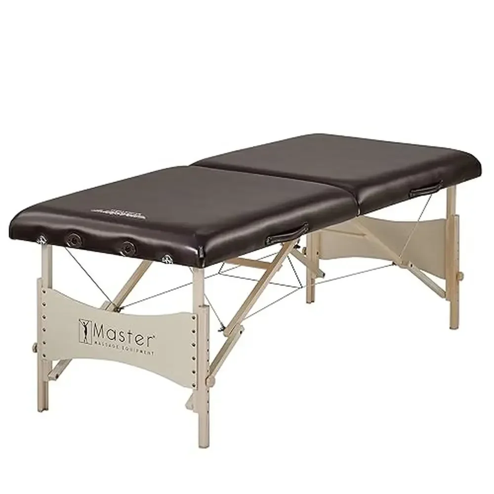 Professional Portable Massage Bed Adjustable Height Multi-Layer Cushion European Beech Wood 1000lbs Support Accessories Included