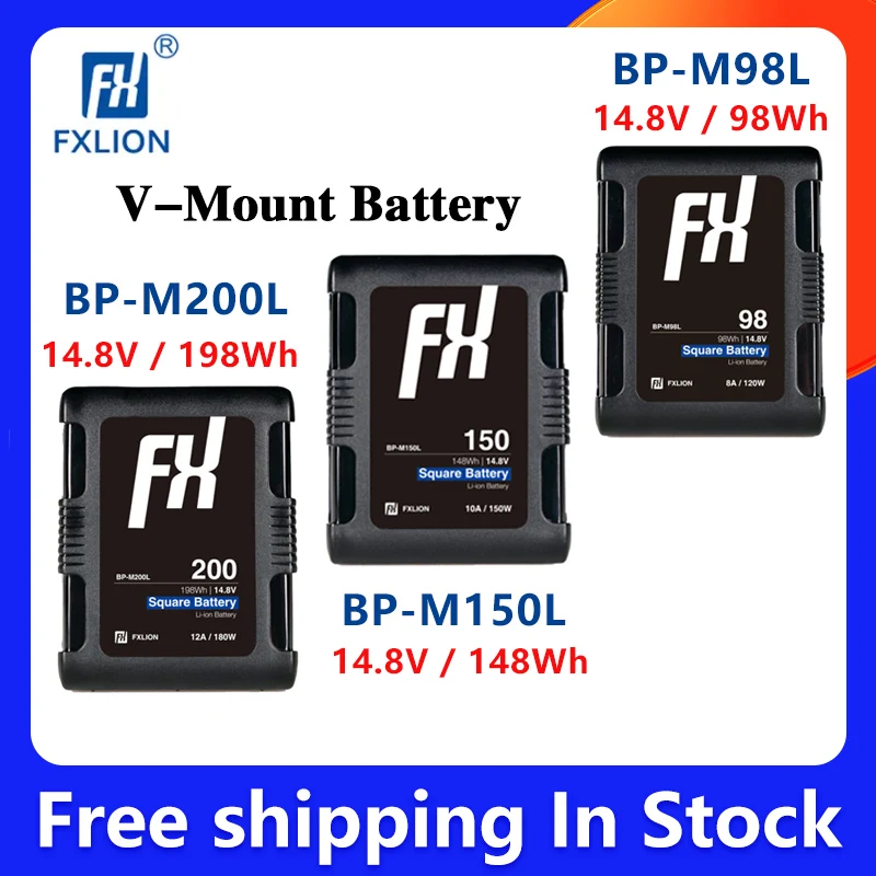 FXLION BP-M98L BP-M150L BP-M200L V-Mount Battery Type-C USB-A High Capacity Battery Square Battery Series