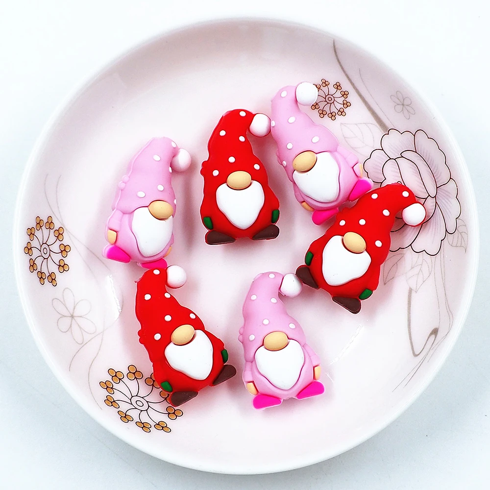 

Chenkai 50PCS 3D Christmas Silicone Focal Beads For Beadable Pen Silicone Charms for Pen Keychain Pacifier Necklace Making