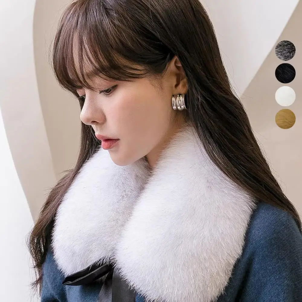 1 قطعة معطف طوق النايلون هود ديكور وهمية طوق الرقبة أدفأ وشاح الشتاء أزياء المرأة معطف دافئ شال فو الفراء للإزالة طوق