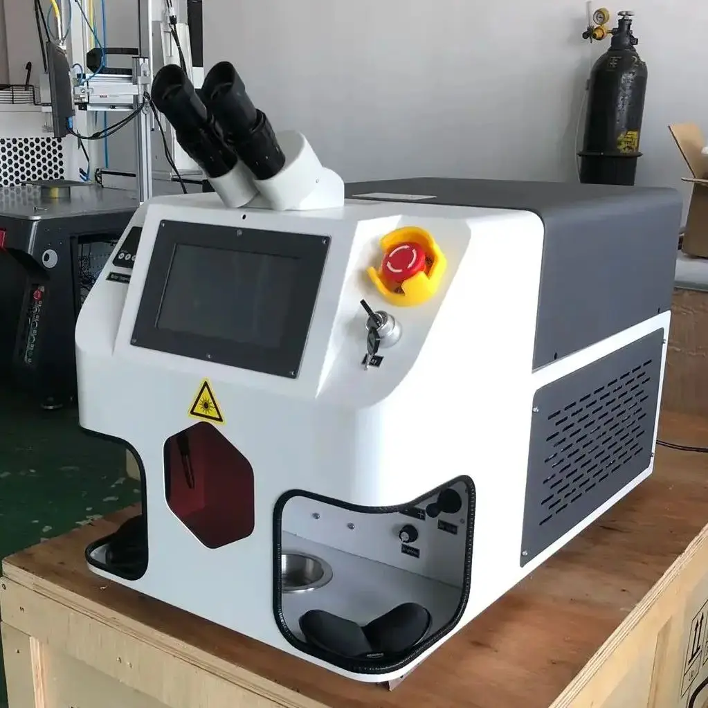 Fiber laser welder laser welder jewelry 200W Spot Laser Welding Machine With Microscope CCD Welder Jewelry Soldering Machine