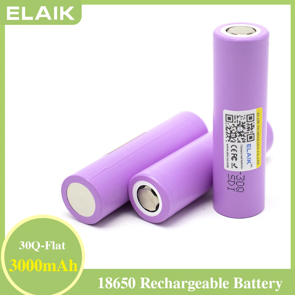 3.7V 3000mAh 18650 Battery For Samsung INR18650 30Q Lithium Lon Battery Replacement External Battery