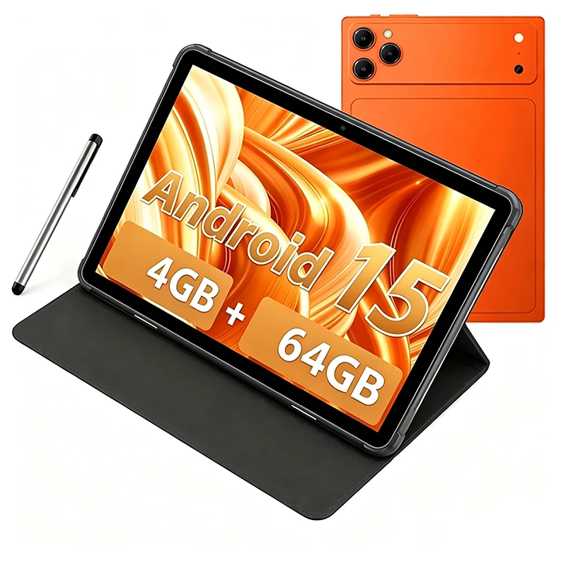 Tablet 10.1 Inch Android 15 Octa-Core 4GB RAM 64GB ROM 1280x800 IPS Tablets PC WiFi 6 Bluetooth Case Set