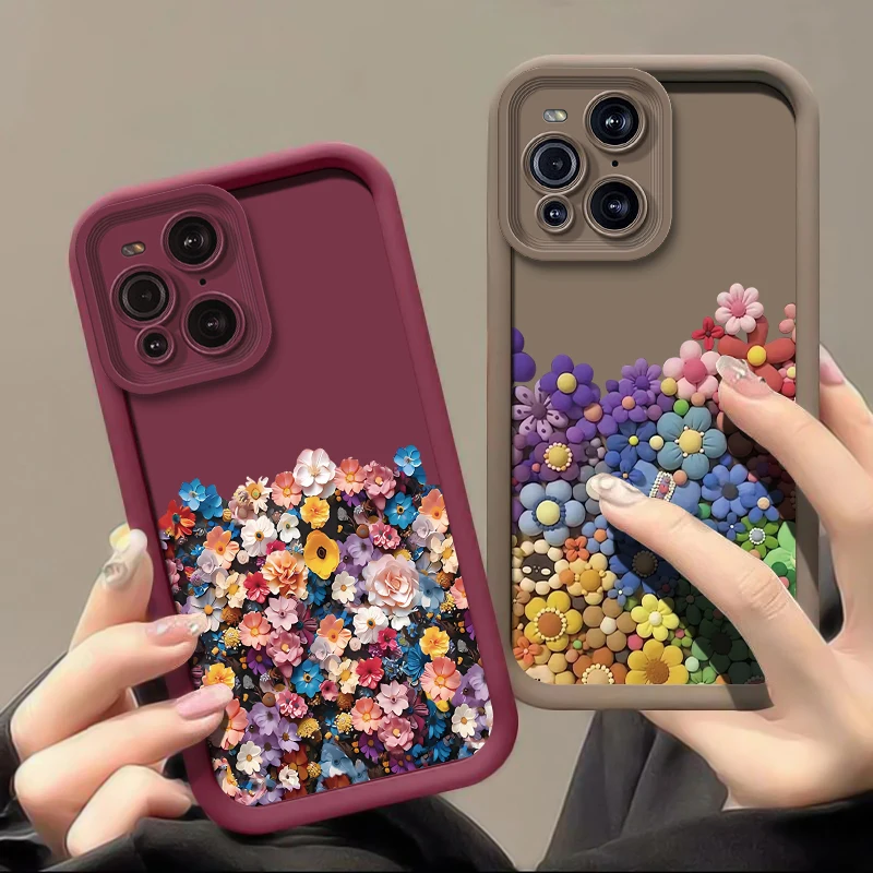 Beautiful Sunflowers Print Phone Case For OPPO Find X3 X5 Pro Soft Silicone Camera Lens Protection Shockproof Bumper Back Cover