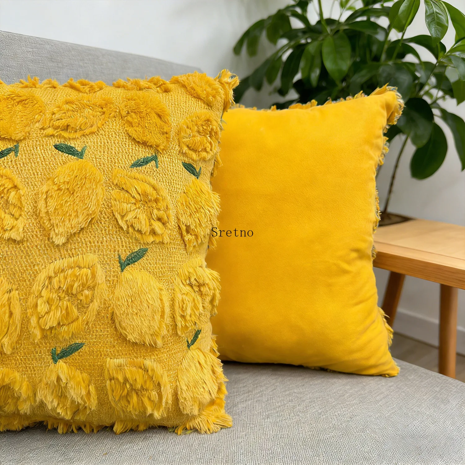 New Quilted Pumpkin Throw Pillow 3D Lemon Embroidered Cushions Halloween & Thanksgiving Sofa Decorative Cushion, Cozy Home Decor