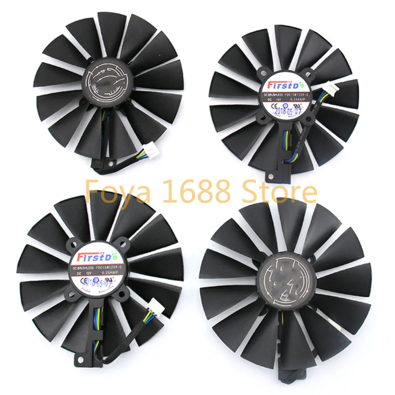 For ASUS DUAL-RX580-8G (13 Leaves/Dual Fan Version) Graphics Card Fans 4 Pin