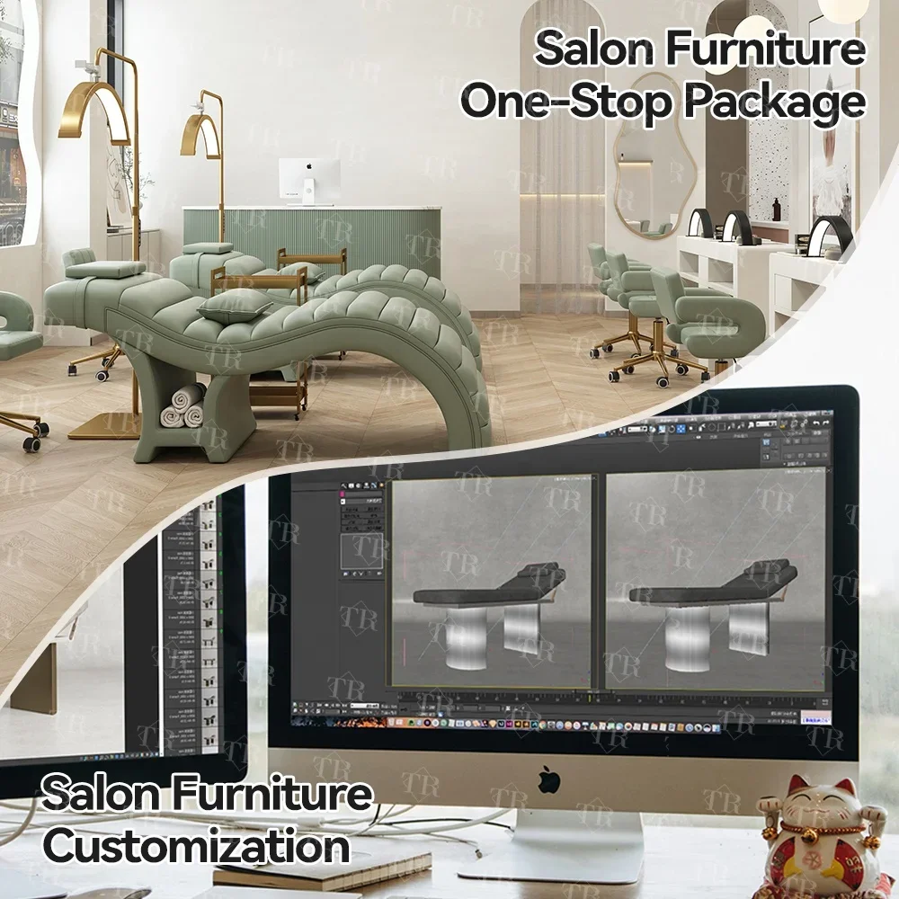 Luxury Metal Lash Bed Eyelash Beauty Salon Furniture Modern Beauty Chair Facial Massage Spa Table Bed for Salon