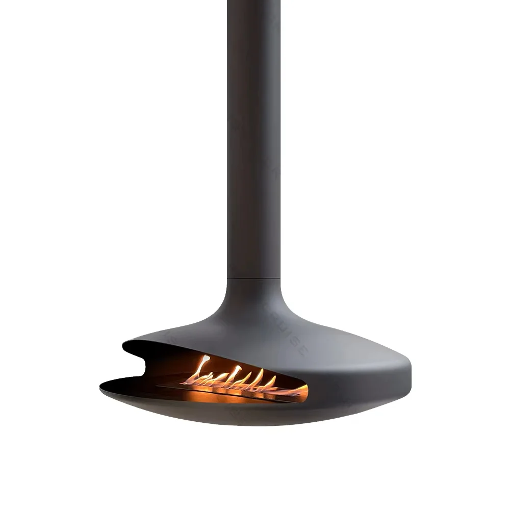 Modern Metal Hanging Fireplace Wood-Burning Coal For Indoor Use In Villa Apartment Hotel Living Rooms