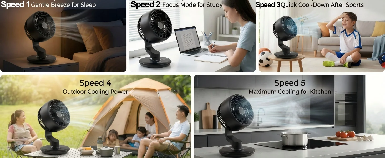 Rechargeable Desk Fan with 120° Oscillation and 90° Tilt — detail 11
