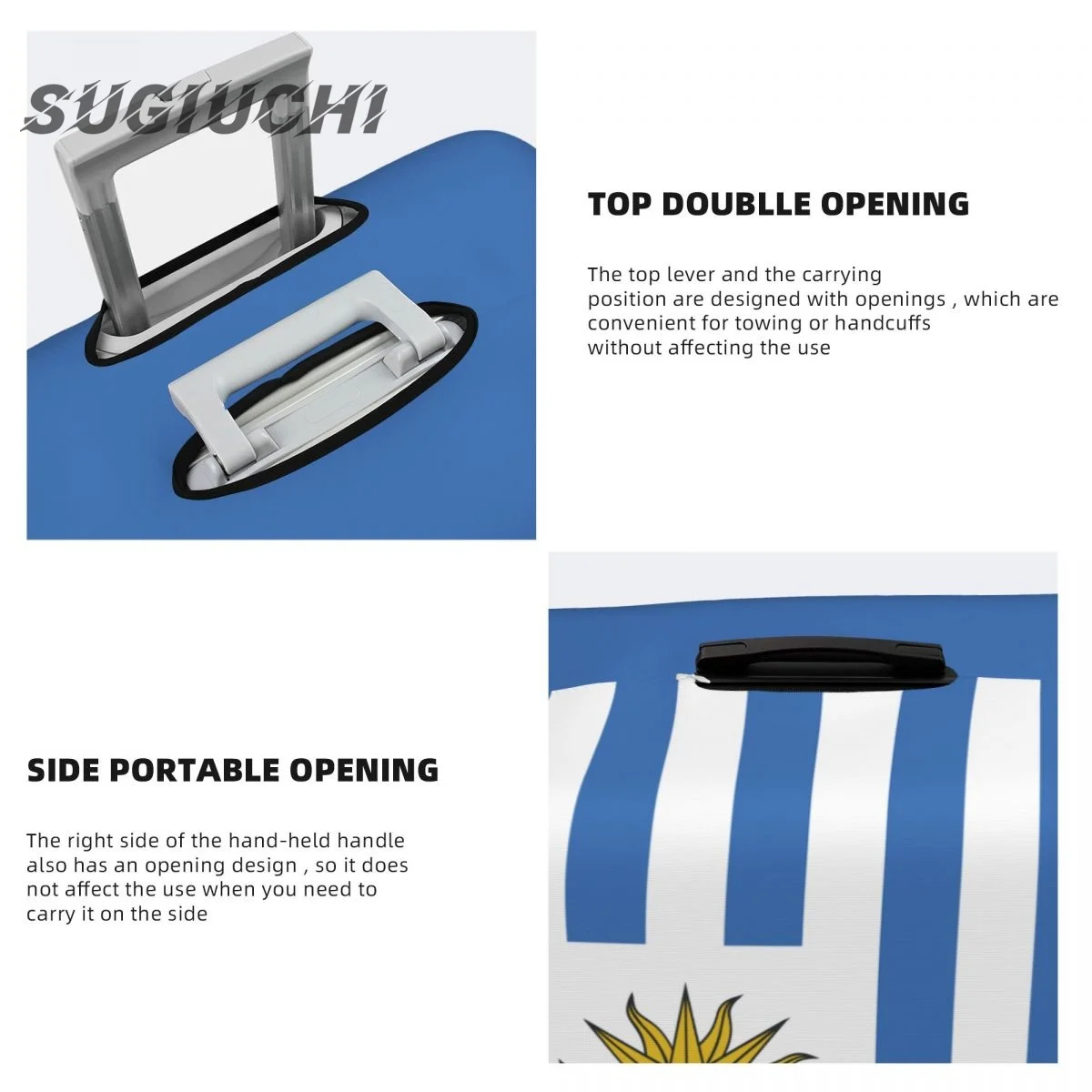 Uruguay Country Flag Luggage Cover Suitcase Travel Accessories Printed Elastic Dust Cover Bag Trolley Case Protective