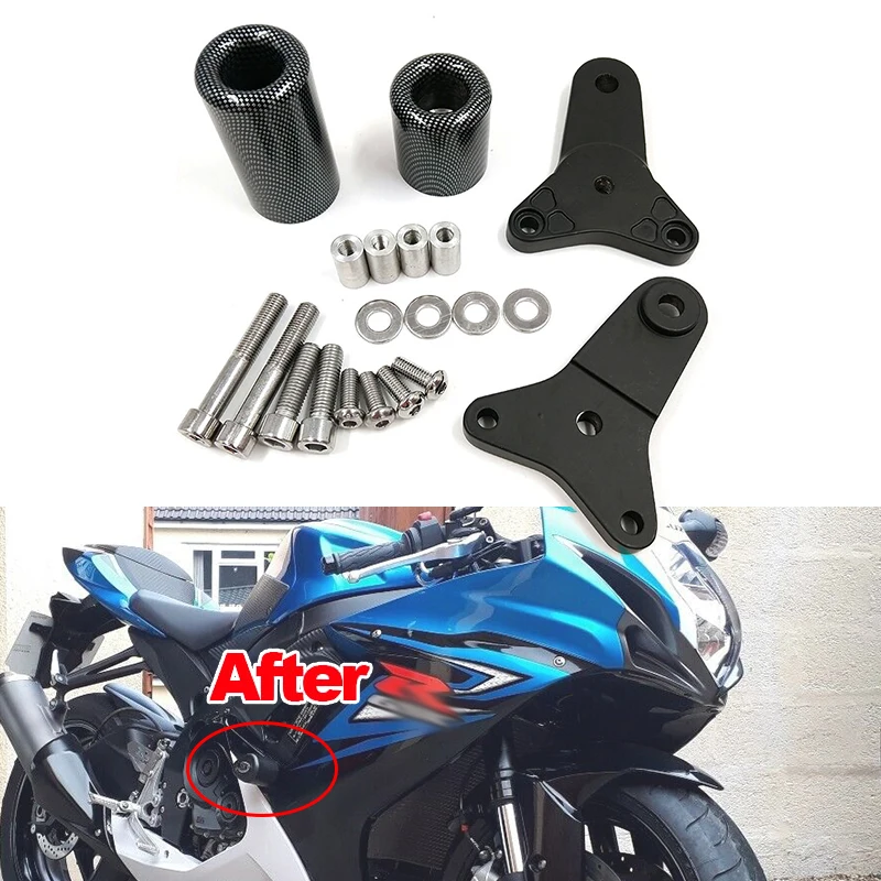 

GSX-R GSXR 600 750 без выреза, слайдеры рамы, защита от падения мотоцикла для Suzuki GSXR600 GSXR750 2011 2012 2013 2014 2015