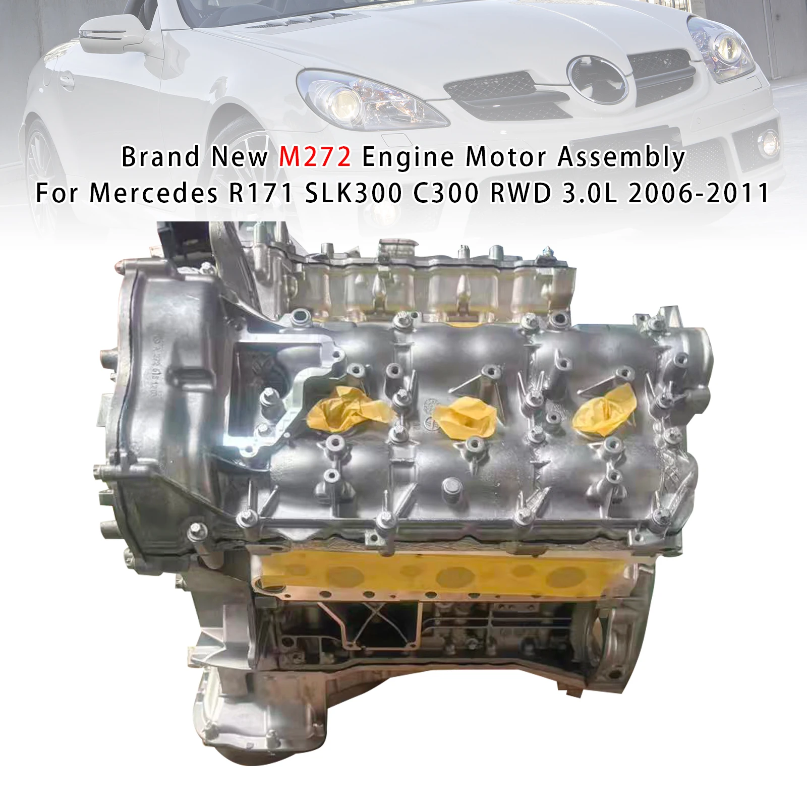 Areyourshop Neuer M272 Motorblock für Mercedes R171 SLK300 C300 RWD 3.0L 2006 2007 2008 2009 2010 2011 – Detail 1
