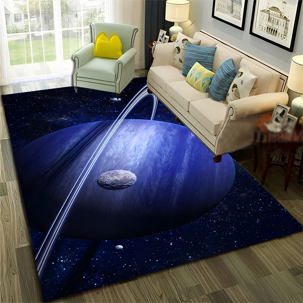 3D Universe Space Galaxy Planet Star Carpet Rug for Home Living Room Bedroom Sofa Doormat Decor,Kid Area Rug Non-slip Floor Mat