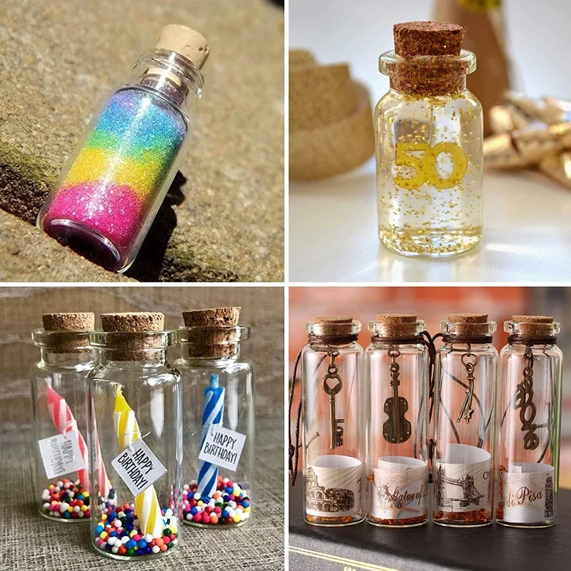 10PCS 5-30ML Mini Glass Bottles with Cork Gravel Bottle Set Gadgets Potion Vials Bottle Message Bottles For Wedding Favors Decor