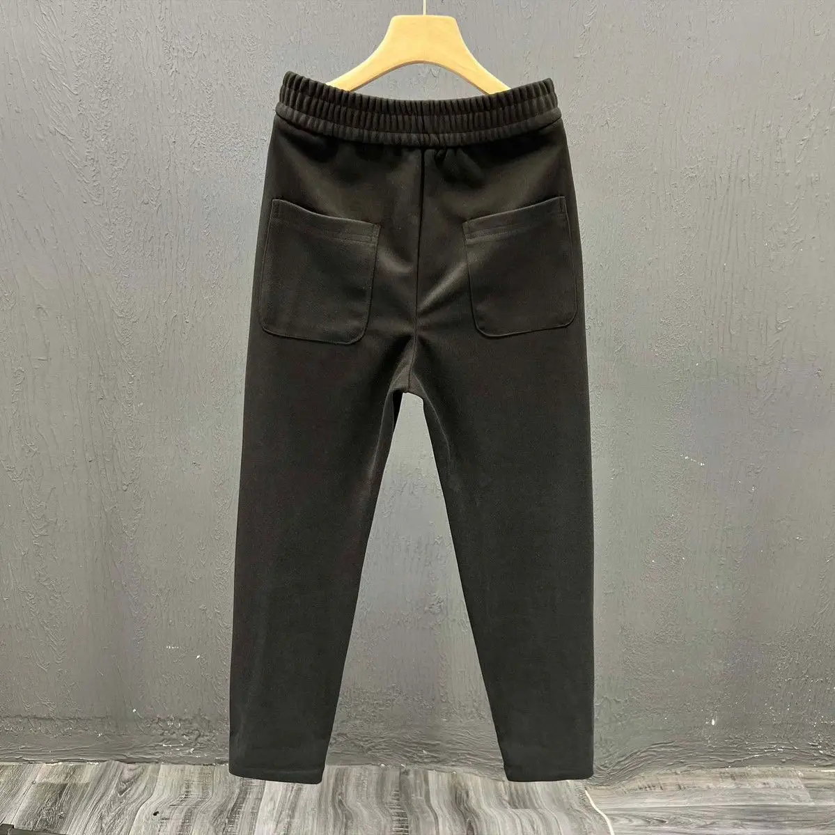 

Japanese Brand Clothing 2025 Autumn Winter Simple Men's Fashion Woolen Handsome Casual Elastic Waist Pants Slim-fit Long Pants