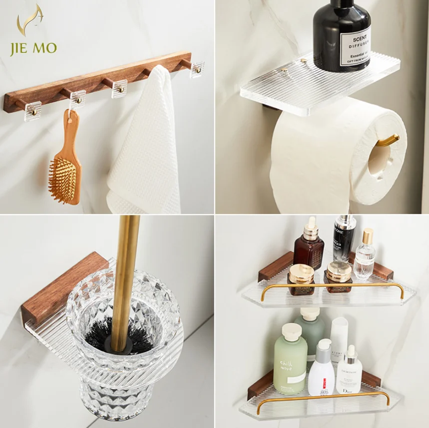 Black Brass &Crystal Bathroom accessories Bath Hardware Set Towel Rack Towel Bar Paper Holder Soap Dish cup holder toilet  JM251