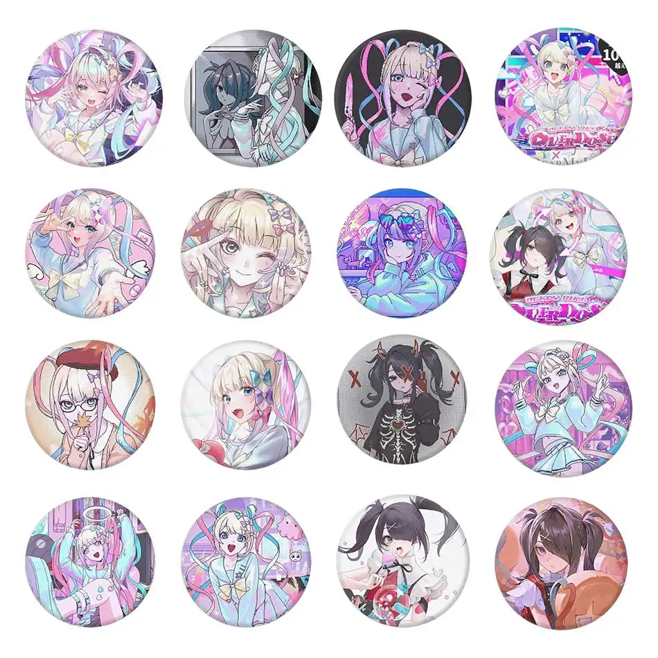 

Game NEEDY GIRL OVERDOSE Rain Ame KAnge Cosplay Cartoon Lapel Pins Manga Brooches for Fans Collect Accessories Christmas Gifts