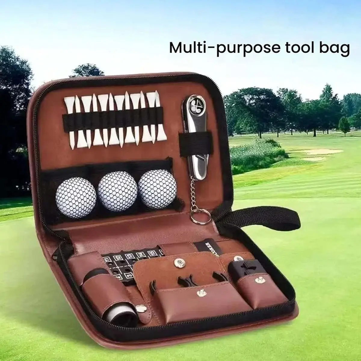 A67T NEW Golf Rangefinder & Complete Accessories Set in Case Includes Golf Balls, Tees, Divot Tool, Brush, and Scorecard Holder