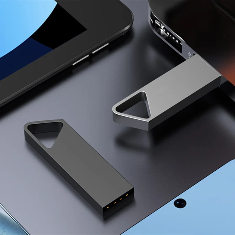 無料カスタムレーザー彫刻ロゴ入りカラーメタル三角形リングUSB2.0フラッシュドライブ4GB 8GB 16GB 32GB 64GB 128GBメモリースティック