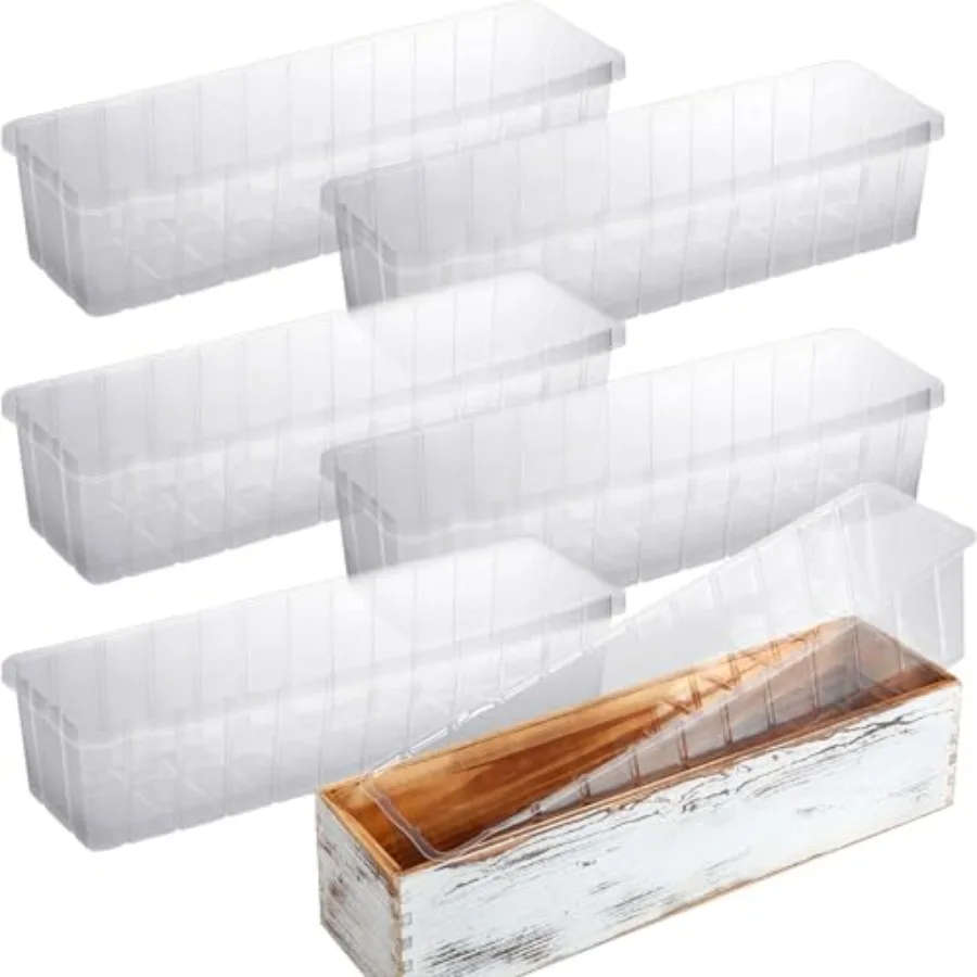 

25 Pcs Plastic Liners for Planters Planter Box Liner Clear Rectangular Plastic Window Flower Box 16.2 l x 3 W x 3.5 H for Indoo