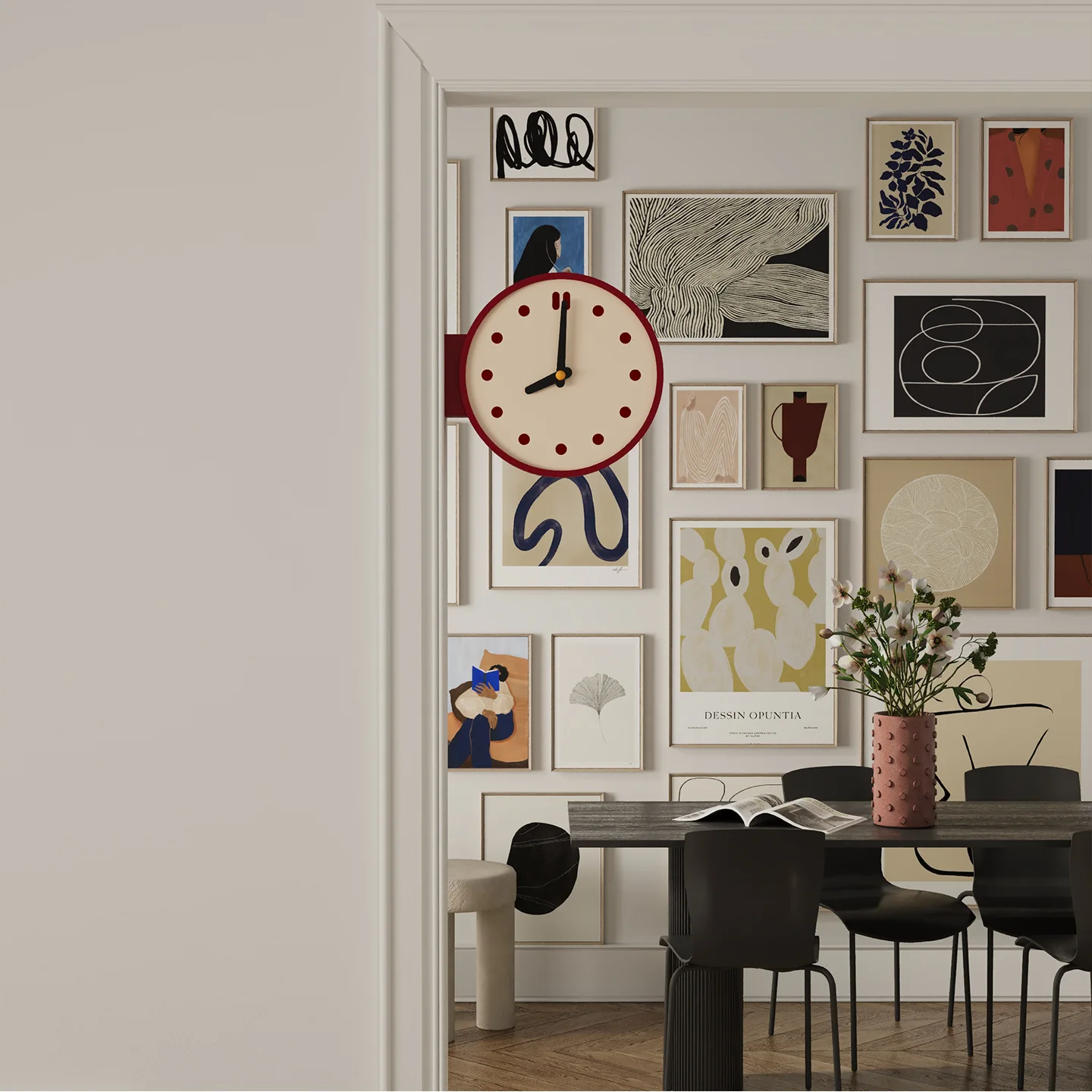Zml clocks wall clock living room classy corner double sided wall clock casual modern for home