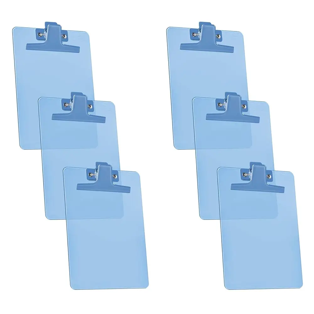 

Free Shipping-Clipboard Memo Size A5 (9 1/4\ x 6 1/3\) Premium Metal Clip (Plastic) (Blue Color) (6 Pack)
