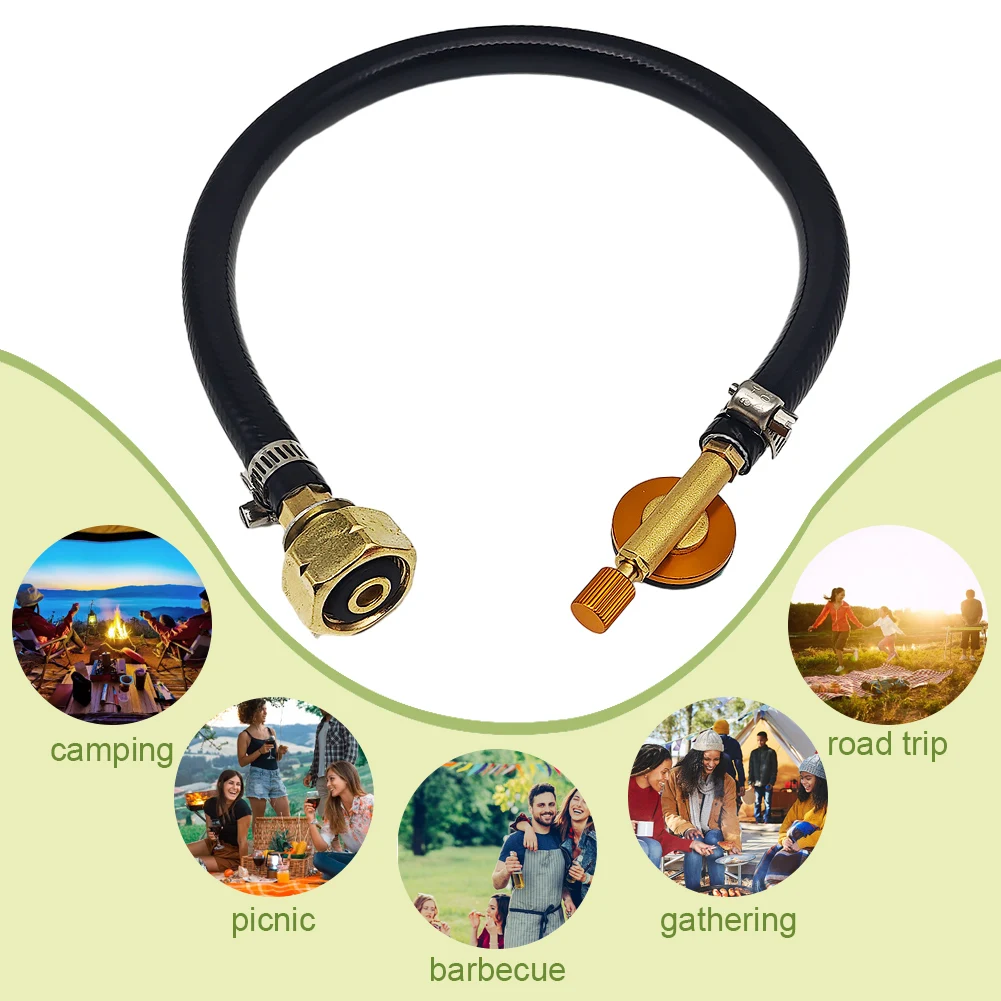 في الهواء الطلق التخييم موقد غاز محول تعبئة الغاز مع صمام الغاز خزان مسطح مقرنة محول الغاز اتصال خرطوم للتخييم التنزه