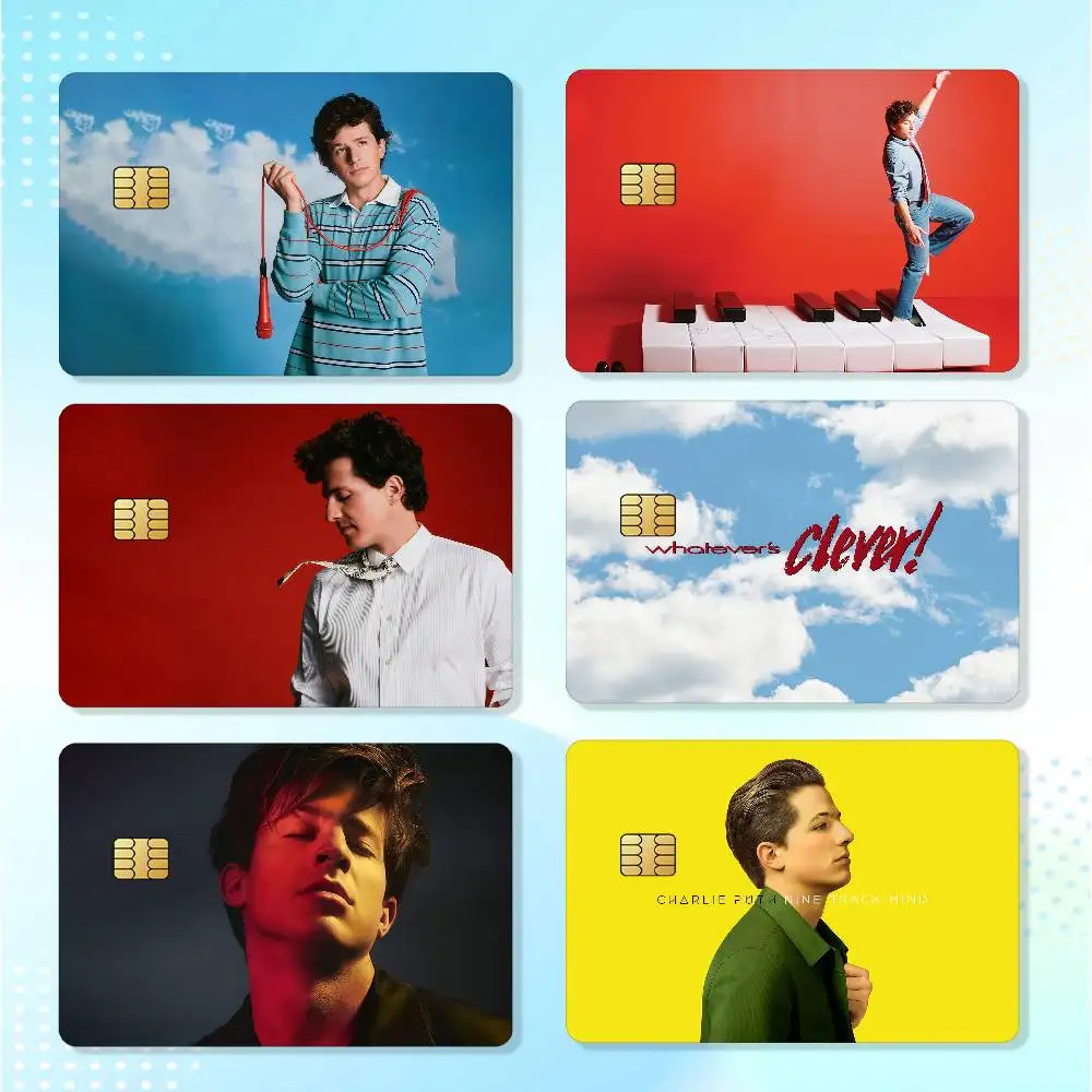 American Singer Charlie Puth Waterproof Card Stickers For Credit Cards Debit Cards And Transit Cards 4pcs