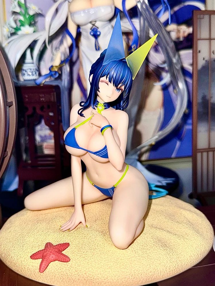 متوفر في المخزون هدية الأسطورة الأصلية + سلسلة Azur Lane Uss نيو جيرسي الصيف الخمول أنيمي الشكل تحصيل نموذج حلية هدية عيد ميلاد