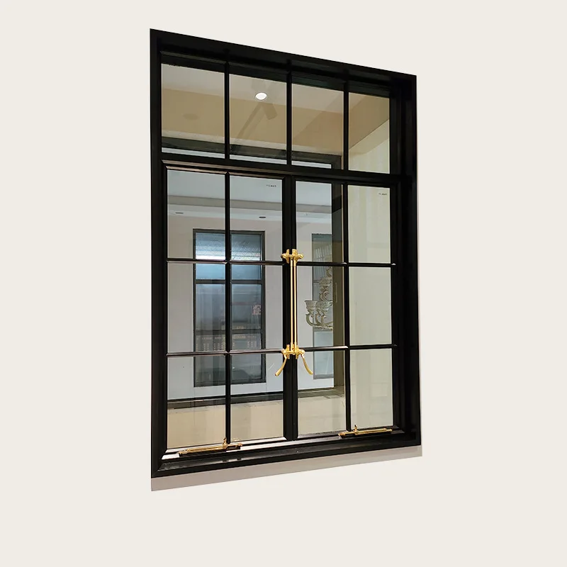 French retro craft lattice tempered doors and windows aluminum alloy craft glass