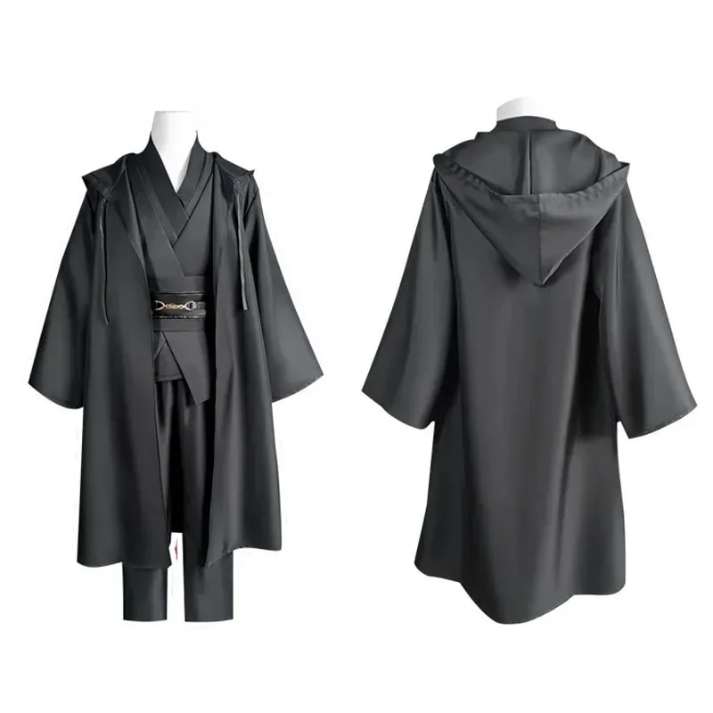 أزياء أوبي وان كينوبي التأثيرية أنكين سكاي ووكر بدلة موحدة جيدي نايت رداء للكبار والأطفال مقاس أزياء الهالوين جيدي عباءة