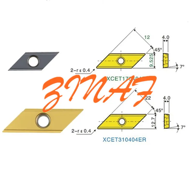 Imagem -02 - Lâmina de Chanfro para Ecc31005r Ecc17005r Porta-ferramentas Especial para Chanfro Borda Longa Insert Xcet310404 Xcet170404 Carbide Insert