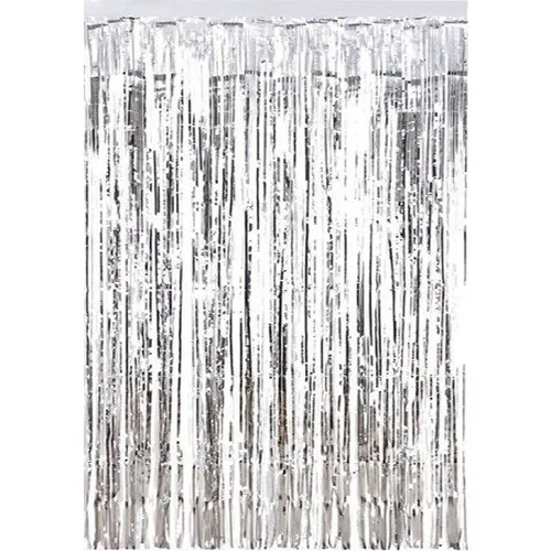 Dnzstore Background Backdrop Curtain Metallized Silver Color