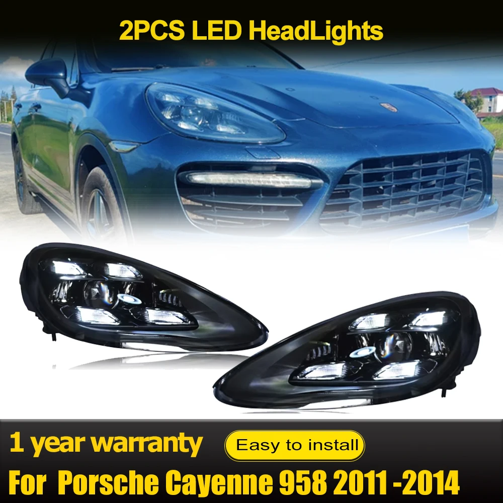 Car Full LED Headlights for Porsche Cayenne 958 2011-2014 Upgrade 2019 9Y0 Matrix Style Headlamps Assembly Dynamic Turn Lights