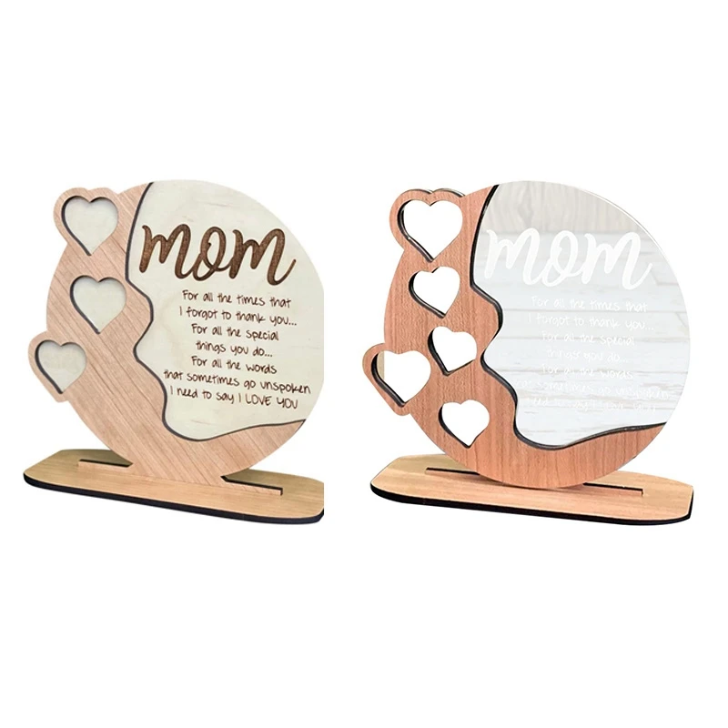 Деревянная мини-табличка в форме сердца для матери, подарок на день матери для мамы на день рождения, персонализированное Подарочное украшение