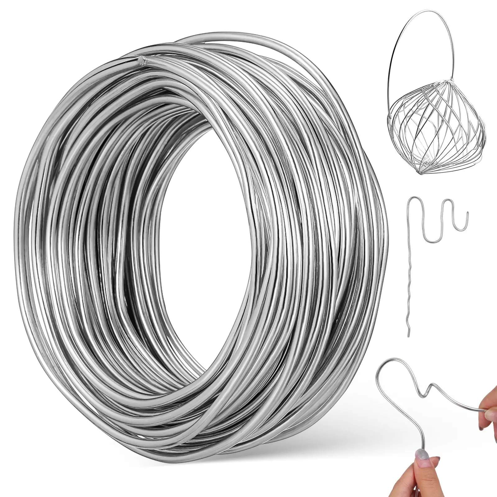 

1 Roll Bendable Aluminum Wire 3Mm X 15M for Floral Arrangements Sculpting Jewelry Decor Wire Crafting Flexible Metal