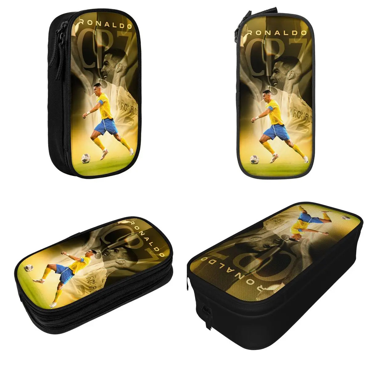 Cr7 Football Soccer Cristianos Pencil Cases Fun Cr7 Pen Holder Bag Girls Boys Big Capacity School Supplies Gifts Pencilcases