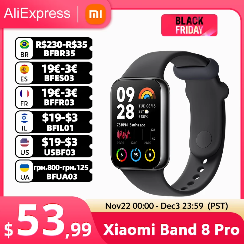 World Premiere Global Version Xiaomi Smart Band 8 Pro 1.74\