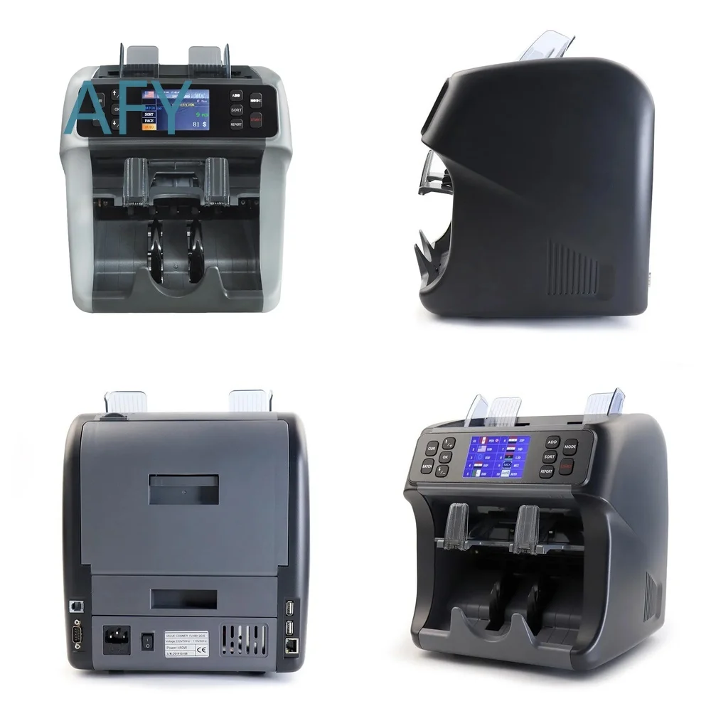 Portable Mixed Money Counting Machine for Multiple Currencies Automatic Bill Counter Cash Sorting Device with Counterfeit