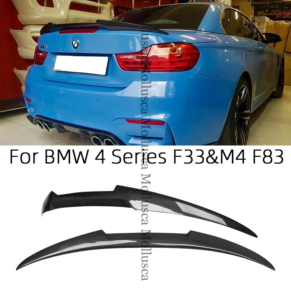 For BMW 4 Series F33&M4 F83 Convertible M4 Style Carbon fiber Rear Spoiler Trunk wing 2013-2020 FRP honeycomb Forged