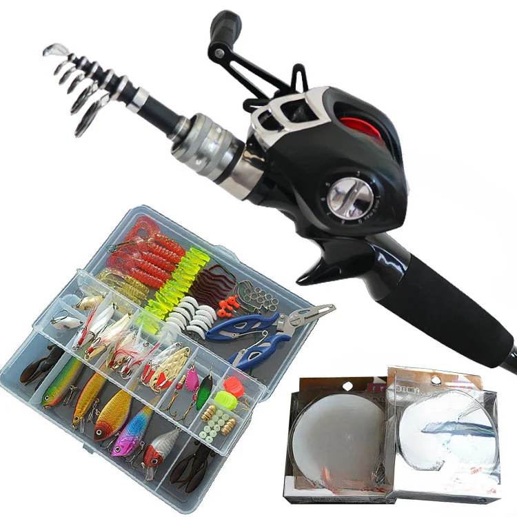 

Rod and Reel Combination Set Spinning Wheel Soft Bait Fishing Gear Set Telescopic Rods Reel Combo Ocean Rock Fishing Rod Set