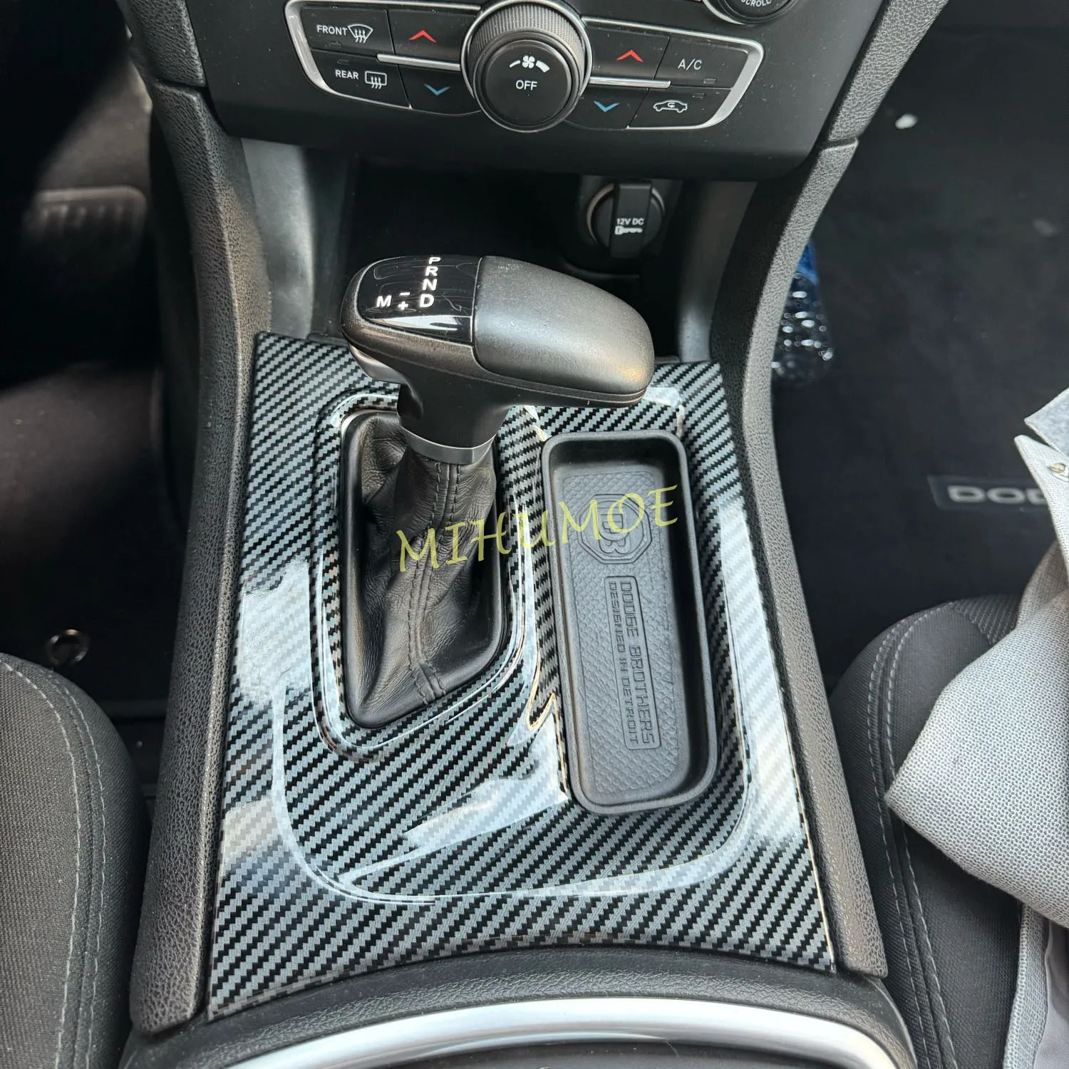 For Dodge Charger 2015-2023 Carbon Fiber Inerior Center Console Dashboard Gear Shift Panel Cover Trims