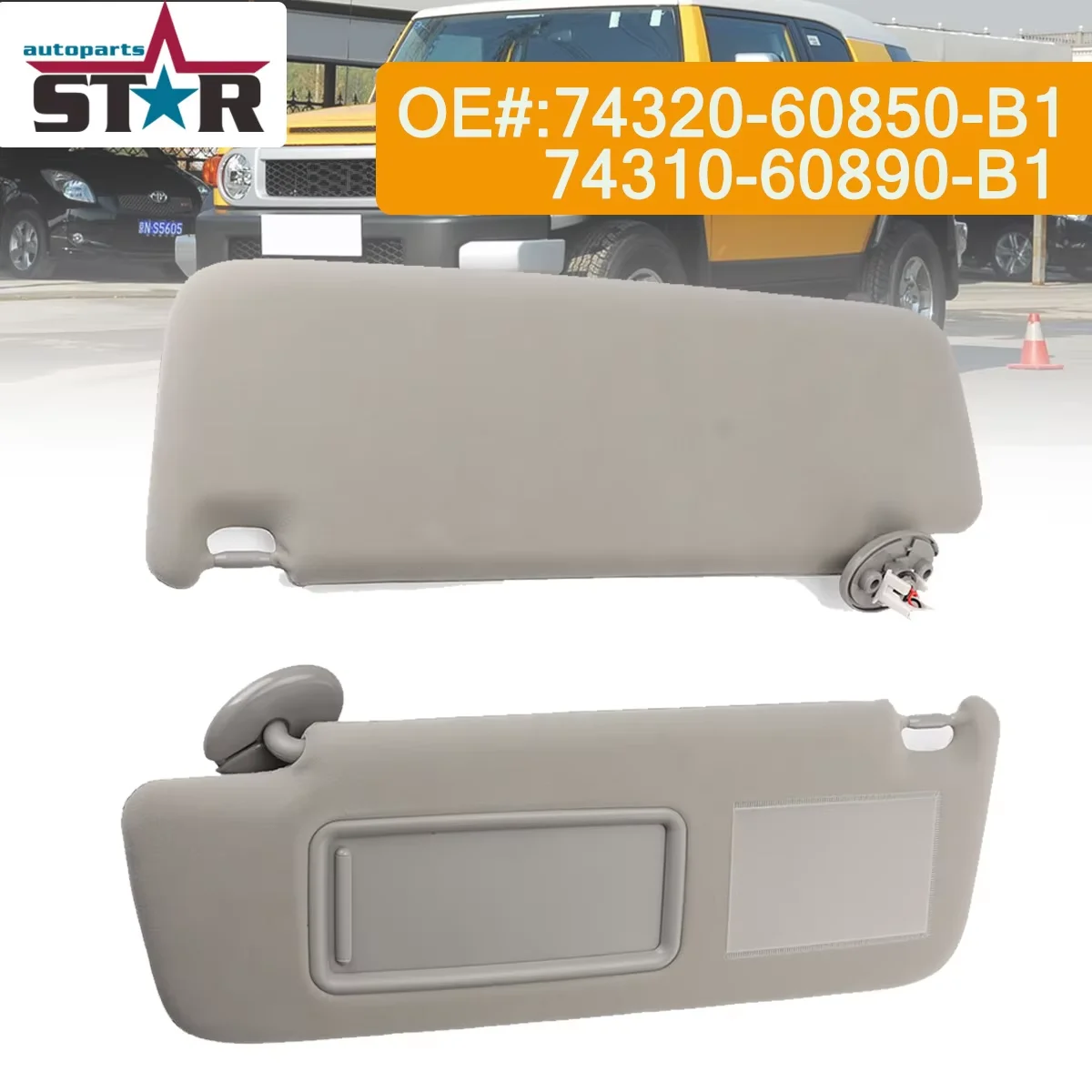 1/2 шт. солнцезащитный козырек с лампой, серый левый и правый для Toyota Land Cruiser Prado 2002-2010 GRJ12 KDJ120 KZJ120 LJ12 RZJ12, серый