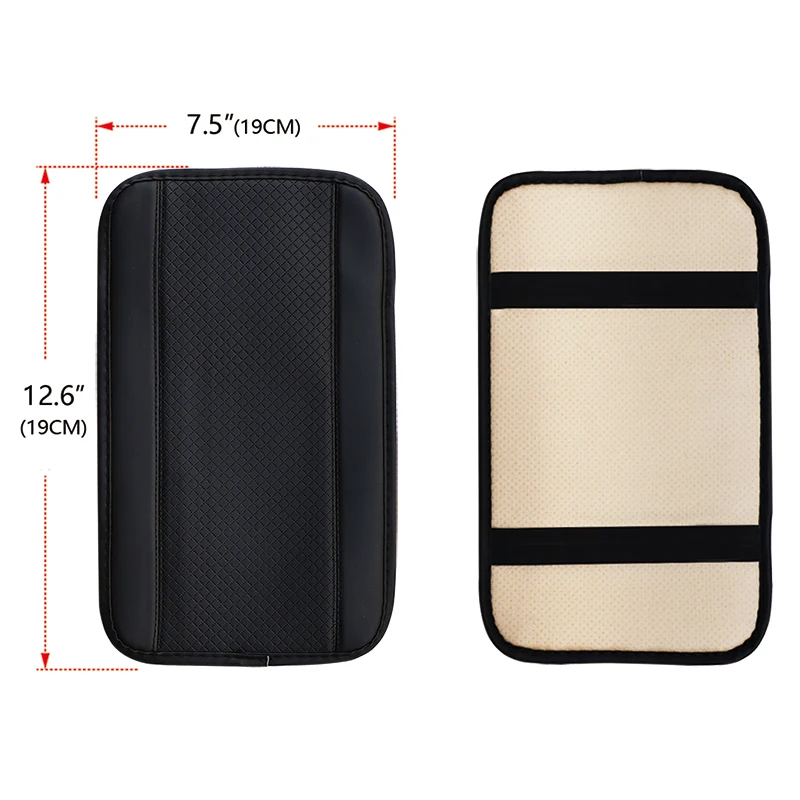 Car Armrest Cover Mat Universal PU Leather Ethnic Style Print Waterproof Non Slip Storage Box Pad Auto Styling Interior Accessor