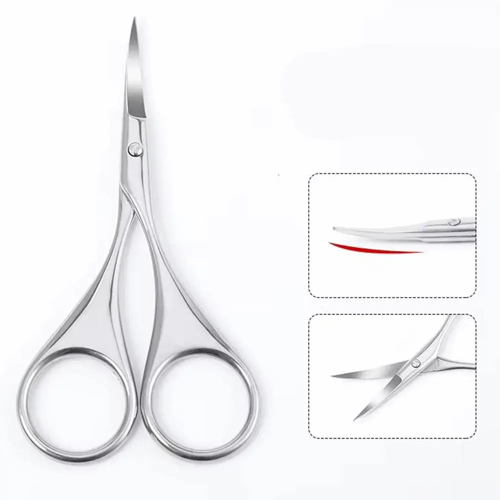 

1Pcs Eyebrow Scissor Stainless Steel Eyelash Trimmer Facial Nose Makeup Nail Remover Beauty Scissors Manicure Hair Cuticle U1H6