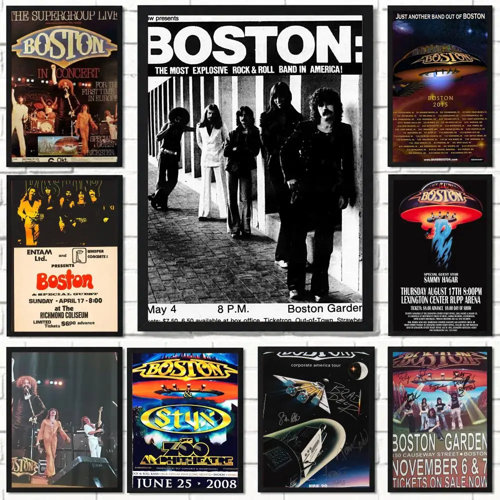band B-Boston-N Poster Self Adhesive Wall Decor for Modern Home Cafe Office and Bar