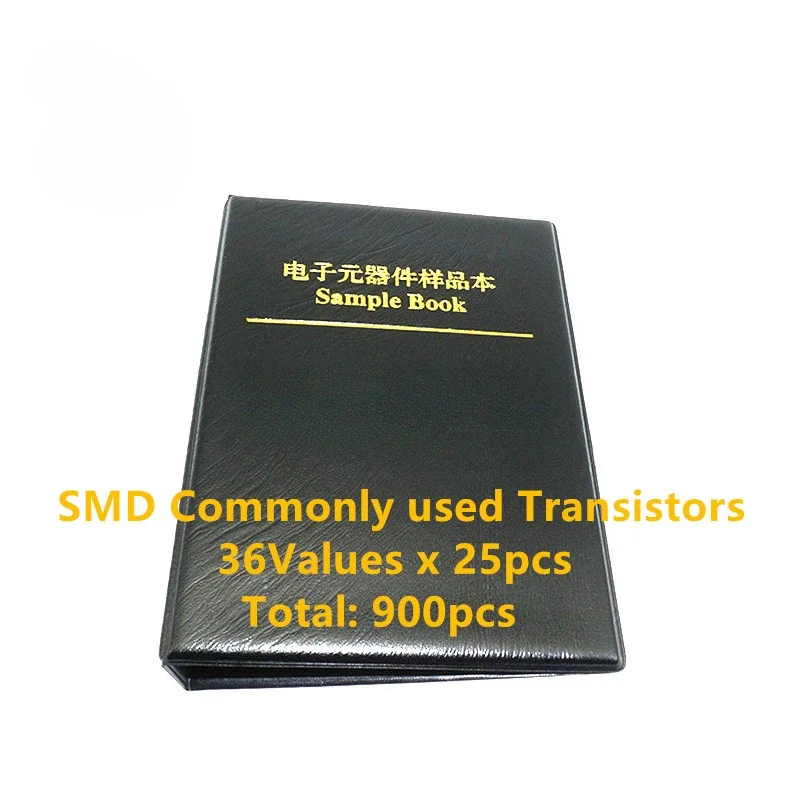 Kit surtido de transistores SMD de uso común, 36 tipos x25 Uds., libro de muestra surtido