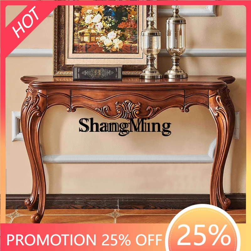 

FG advanced solid wood entrance table, living room entrance entrance side table against the wall shelf partition cabinet